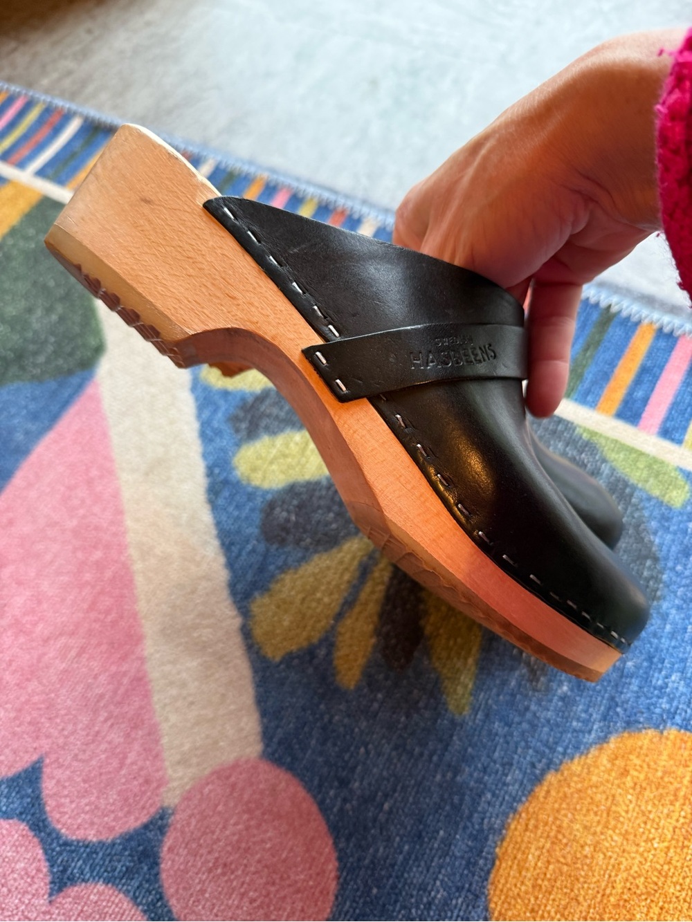 Swedish Hasbeens “Husband” Clogs with Wooden Soles - Picture 11 of 13